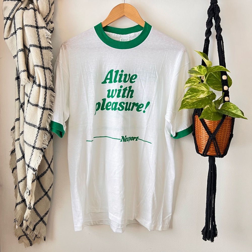 Vintage 80s Newport Ringer  Spell Out Tee